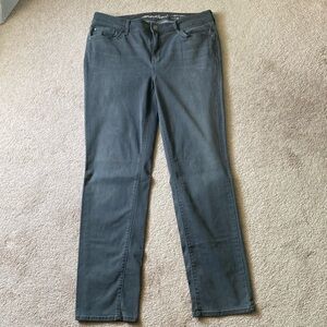Eddie Bauer slightly curvy, slim straight leg women’s jean, gray size 14